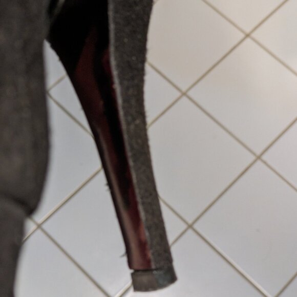 Gucci Black Kid Suede Velvet Lace-up Boots Size 38 - Picture 10 of 11